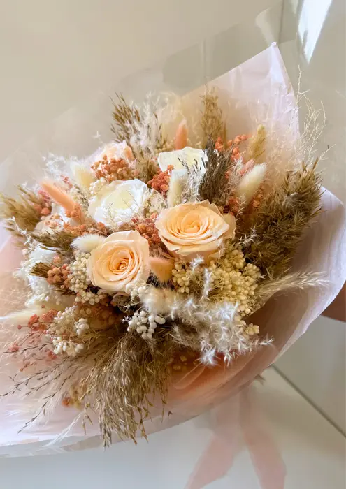 זר כלה ורדים עגול