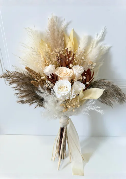 זר כלה Pampas cream