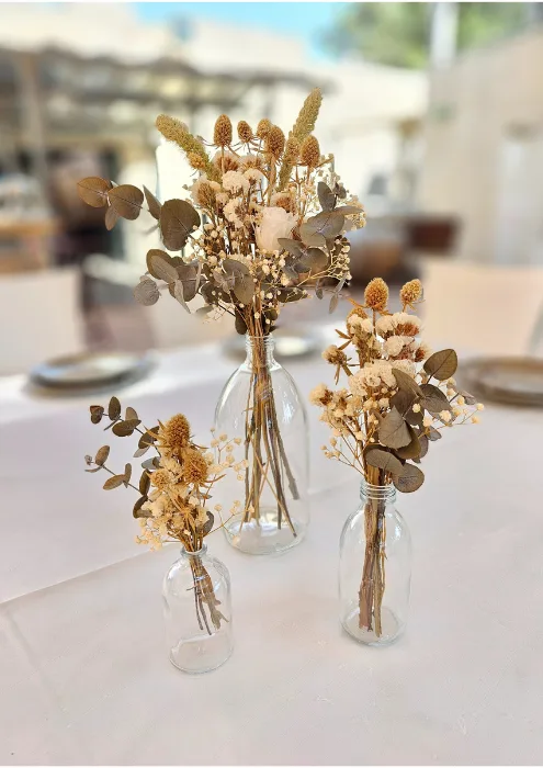 סט 3 בקבוקונים בגדלים שונים לשולחנות